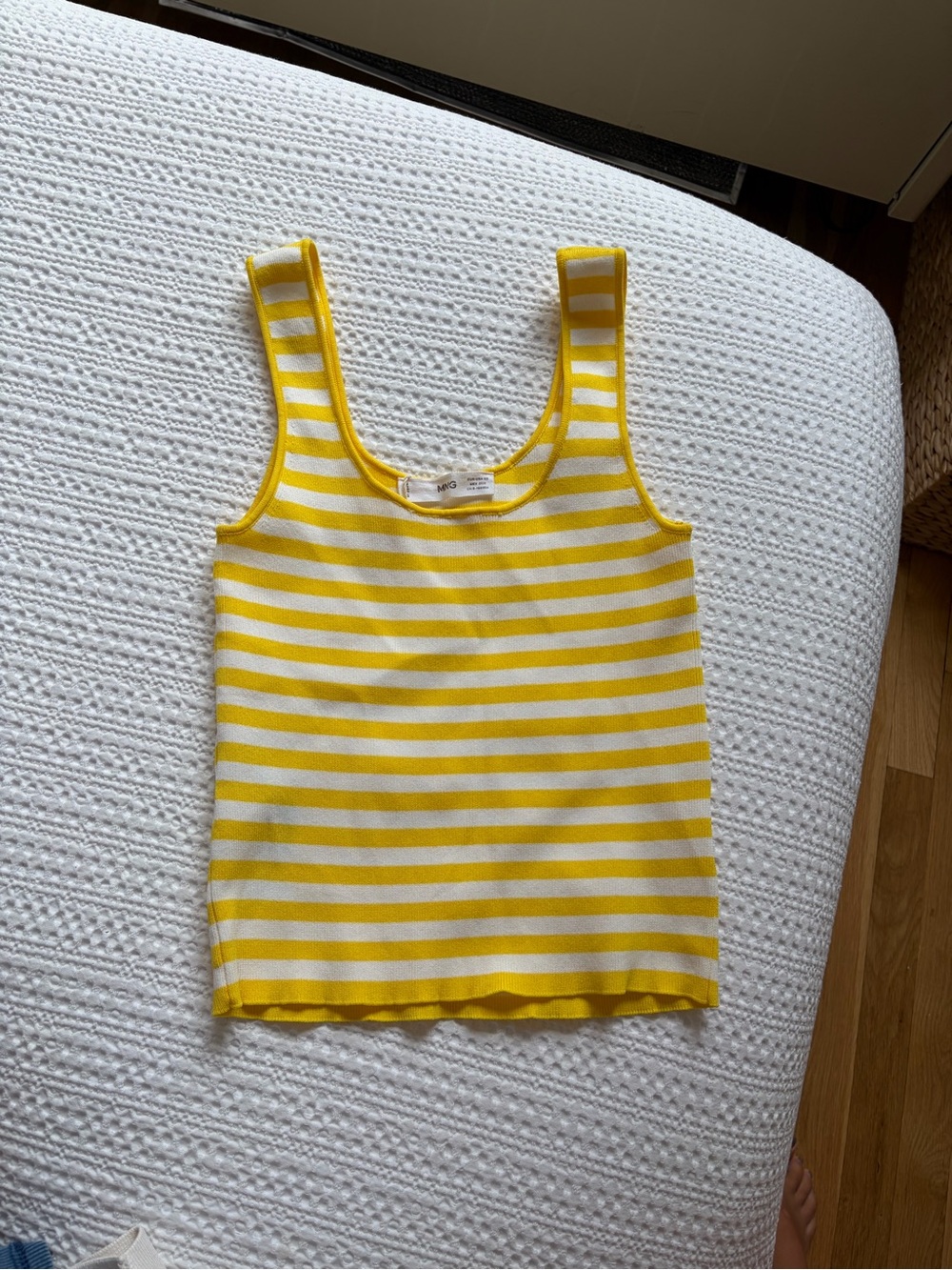 Mango Yellow and White Striped Tank Top